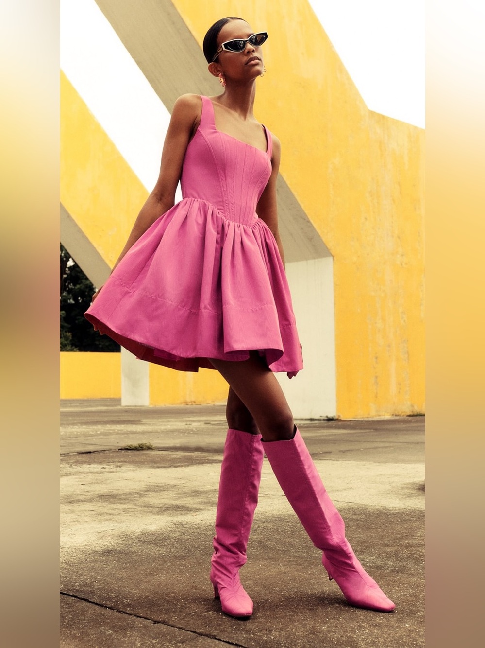 STAUD‎ Landscape Dress in Lollipop Pink